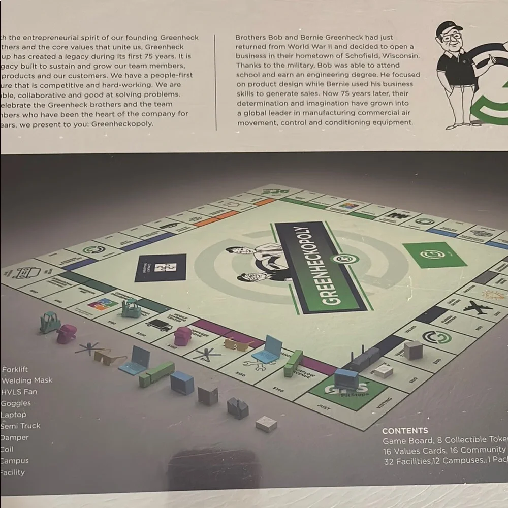 Greenheckopoly monopoly style Board Game